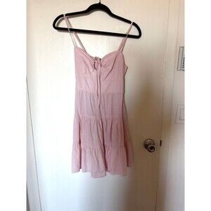 Cider Pink Striped Picnic Dress Cottagecore Sundress Size L